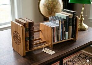 Napa Valley Box Co Wood Adjustable Book CD DVD Holder Rack 19"